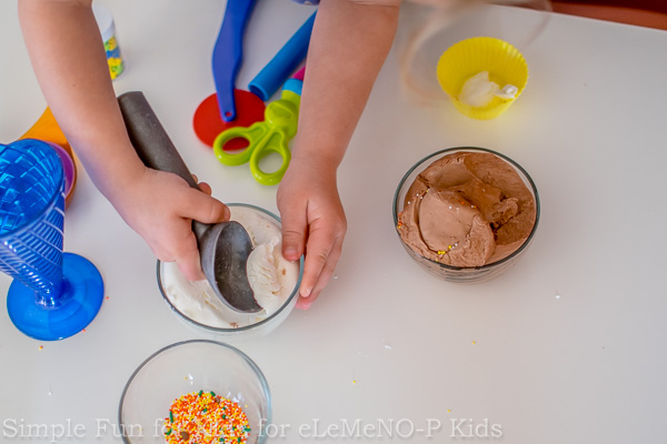 Sensory Activities for Kids: Homemade Ice Cream Dough with Sprinkles!