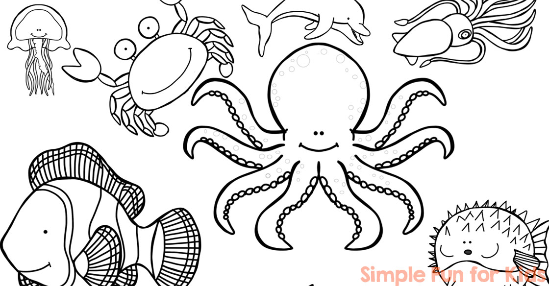 ocean creatures coloring pages to print - photo #32