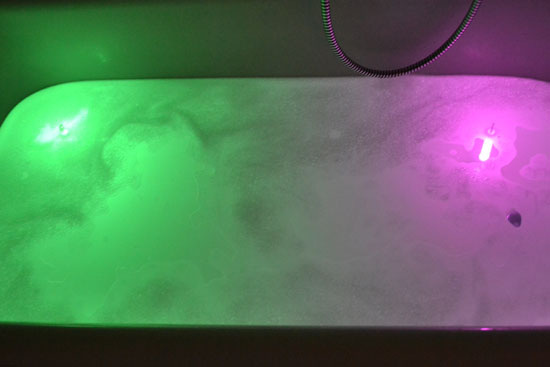 Drop some glow sticks in the bathtub and turn off the lights - it looks awesome and is great fun!