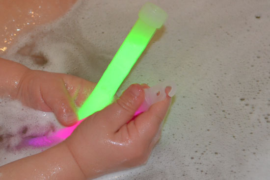 Drop some glow sticks in the bathtub and turn off the lights - it looks awesome and is great fun!