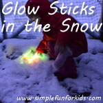 Combine snow, glow sticks and a toddler, have a blast, and get awesome visuals!