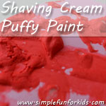 Messy painting with Shaving Cream Puffy Paint - so much fun!