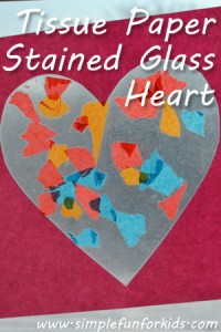 Your toddler can make his own version of a stained glass heart for Valentine's Day (or just for fun)!