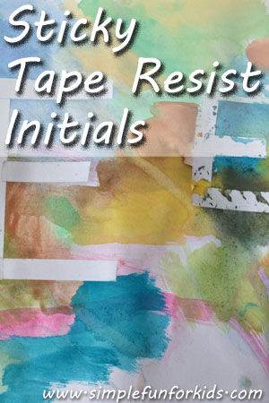 Sticky Tape Resist Initials