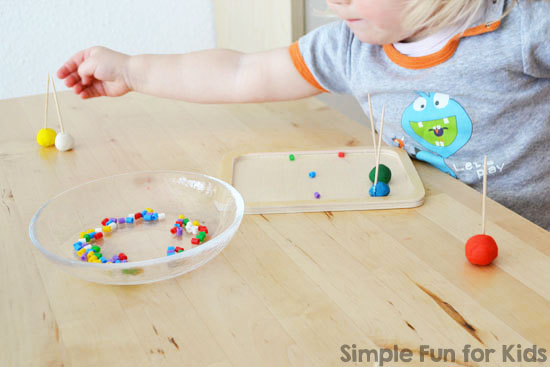 Fine Motor Activities for Kids: Three Ways of Color Sorting Beads