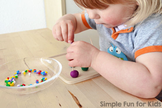 Fine Motor Activities for Kids: Three Ways of Color Sorting Beads
