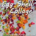 Make a bright and colorful egg shell collage on contact paper!