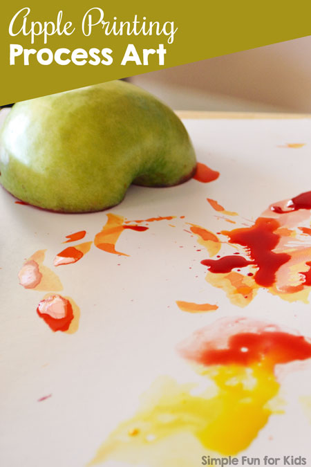 Try this quick and simple fall process art activity: Apple printing is fun for toddlers, preschooler, and older kids, too!