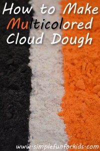 Recipe for fluffy, colorful, moldable, wonderful cloud dough!
