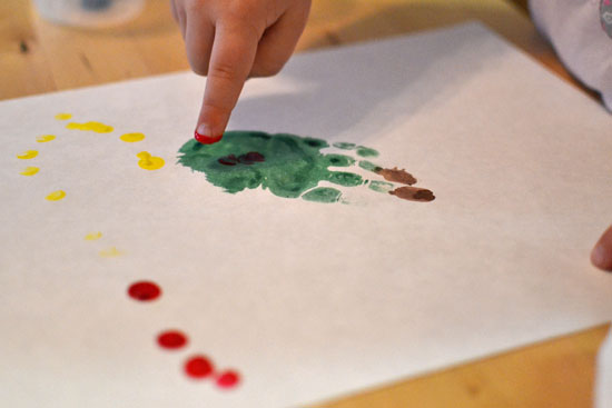 My preschooler's spin on handprint Christmas trees!