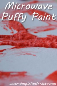 A very different kind of paint that puffs up in the microwave - must-try with your toddler!