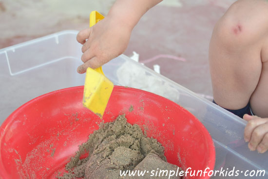 How we made sand slime with LOTS of sand and had lots of fun with it!