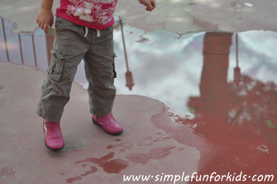 Nothing but water and some feet - fun with watery footprints!