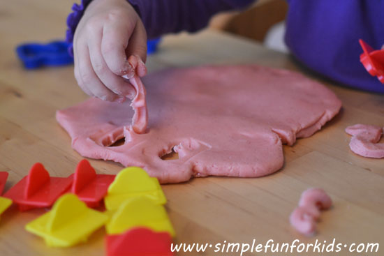 Combine basic math concepts with sensory play while exploring numbers with play dough.