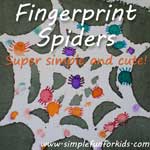 Make some quick and simple fingerprint spiders with your kids - perfect as a non-scary Halloween craft, or just because it's fun!