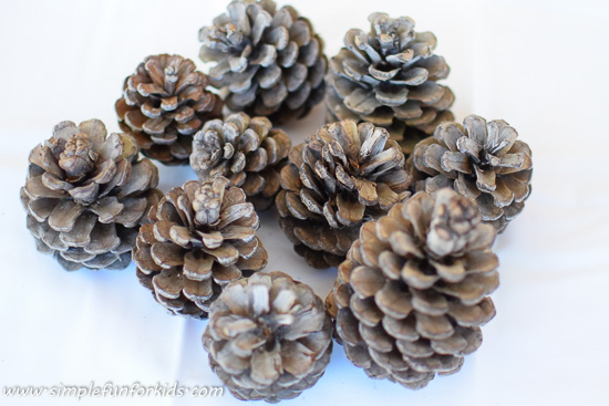 Super quick and simple fall art: Painting Pine Cones