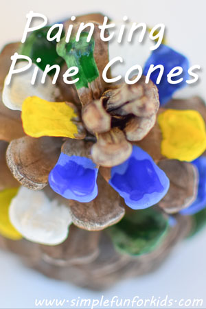 Super quick and simple fall art: Painting Pine Cones