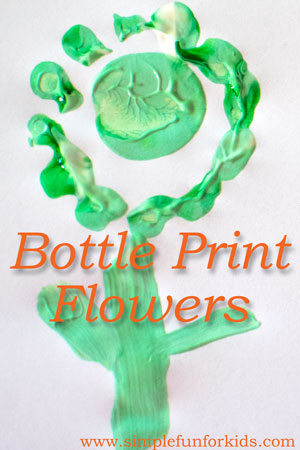 Crafts for kids: Bottle Print Flowers, perfect for spring, or whenever you need some spring cheer!