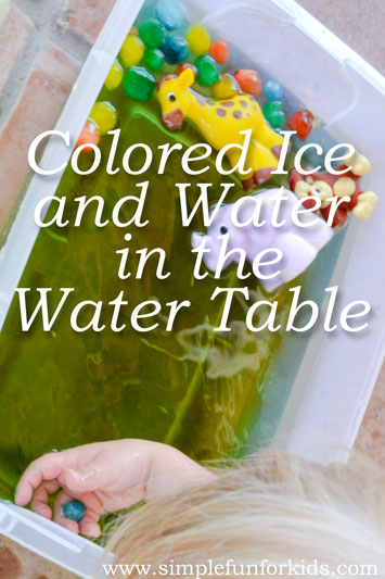 Colored Ice and Water in the Water Table