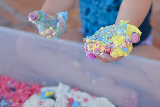 Sensory Activities for Kids: Foam dough made from shaving cream and cornstarch - such a super fun texture!
