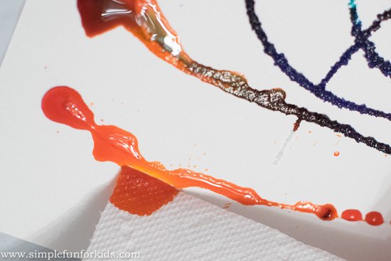 Art and Science for Kids: Watercolor Painting on Salt and Glue - so pretty!