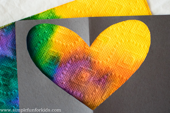 Valentine's Decorations for Kids: Quick and simple Paper Towel Stained Glass Hearts