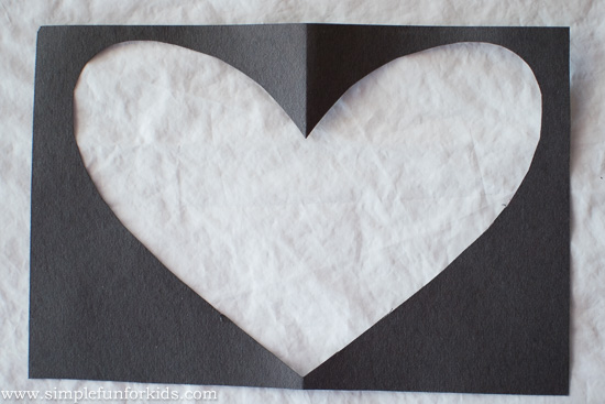 Valentine's Decorations for Kids: Quick and simple Paper Towel Stained Glass Hearts