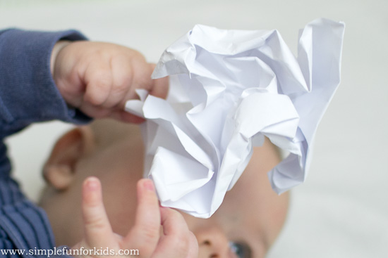 Super simple sensory baby play with paper!