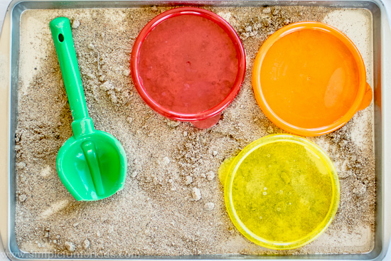 First sensory baby play with sand!