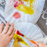 Art for Kids: Simple coffee filter art with eye droppers and paintbrushes