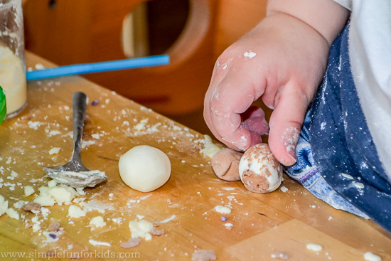 Sensory Activities for Kids: Ice cream dough sensory play with homemade no-cook play dough from two ingredients!