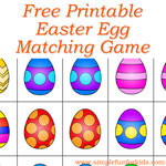 Free printable Easter egg memory game for preschoolers and kindergarteners - play matching or memory games at any skill level!