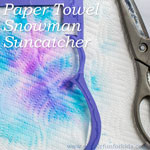 Winter Crafts for Kids: Super simple snowman suncatcher from a paper towel and construction paper!