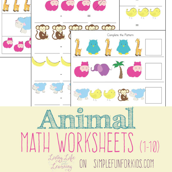 Practice addition and subtraction with these fun animal math worksheets!