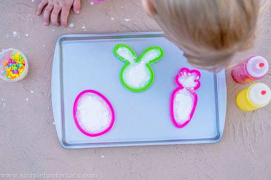 Science for Kids: Colorful Eruptions with Fizzy Easter Cookie Cutters!