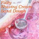 Sensory Activities for Kids: Fun with homemade fizzy shaving cream sand dough!