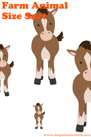 Practice some early math skills with this cute Farm Animal Size Sort activity!