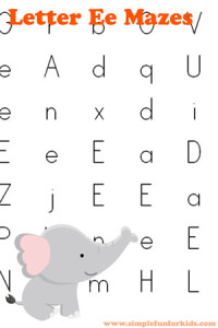 Free Printables for Kids: Learning Letters with Letter E Mazes!