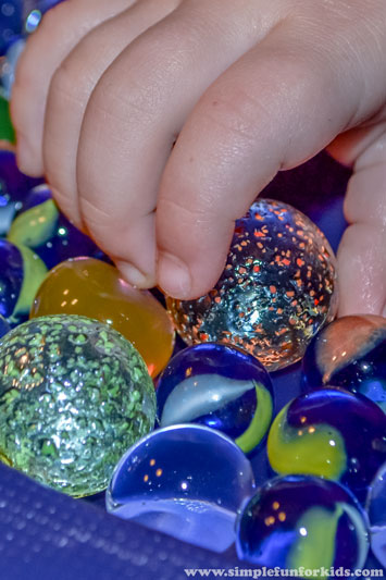 Sensory Play with Water Beads and Marbles - Simple Fun for Kids