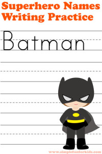 Like superheroes? Try this Superhero Names Writing Practice printable!