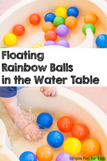 Floating Rainbow Balls in the Water Table