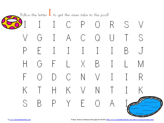 Free Printables for Kids: Learning letters with letter I mazes!
