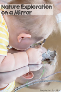 Sensory Activities for Kids: Nature Exploration on a Mirror - a new perspective on natural items!