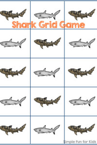 Math Printables for Kids: Play a Shark Grid Game with your kids and help them practice their math skills at the same time!
