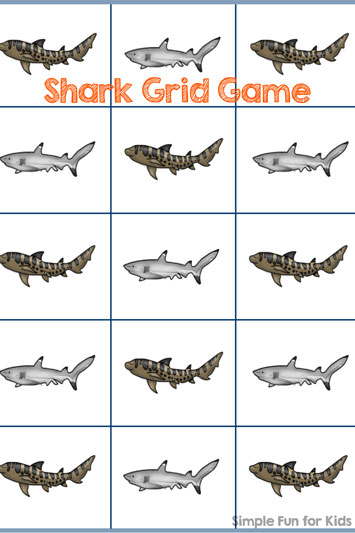 Shark Grid Game Printable