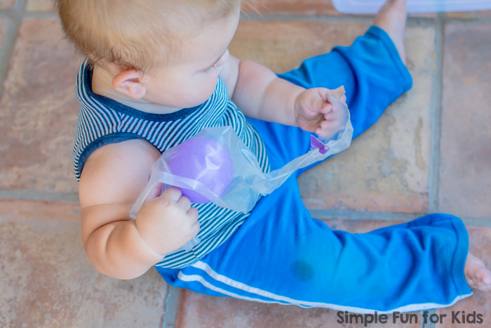 Sensory Activities for Babies: Exploring contact paper!