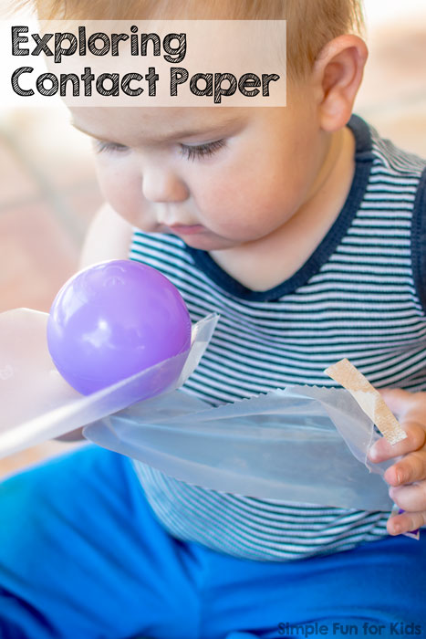 Sensory Activities for Babies: Exploring contact paper!