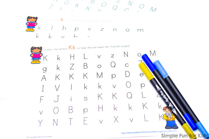 Printables for Kids: Learning Letters with Letter K Mazes!