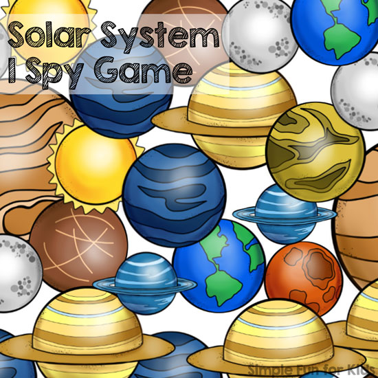 Printables for Kids: Solar System I Spy Game - great for counting, 1:1 correspondence, and number recognition.