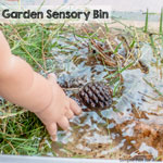 Alphabet Sensory Activities Series: G is for Garden Sensory Bin - exploring natural items from our backyard!